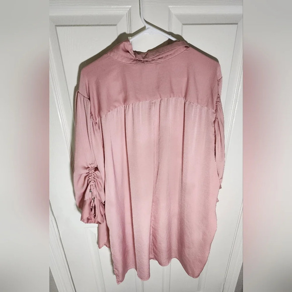 Roman's Tunic Womens Blush Button Up Blouse - Picture 10 of 11
